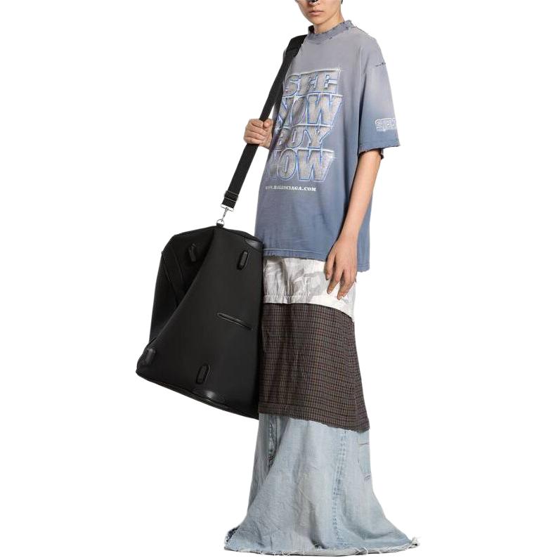 Purchase Balenciaga Letter Print Oversized Blue T-Shirt Unisex Crewneck Tee. 764235TQVE84108