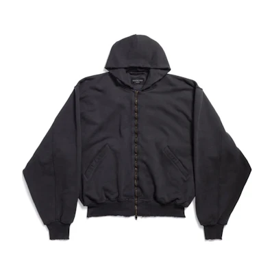 Balenciaga Letter Print Oversized Hoodie Black Loose Fit Long Sleeve 803303TRVA73300