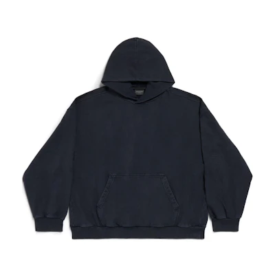 Balenciaga Letter Print Oversized Hoodie Unisex Black. 767877TPVU51569