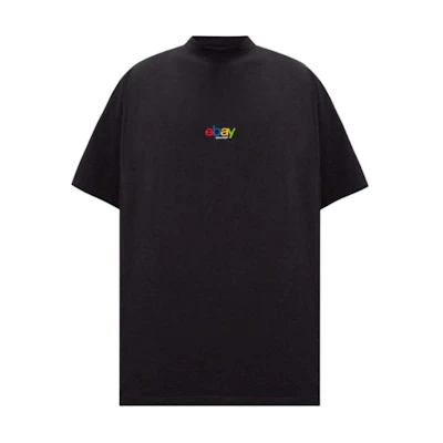 Balenciaga Letter Print Oversized Unisex Black T-Shirt. 787349TRVE81055
