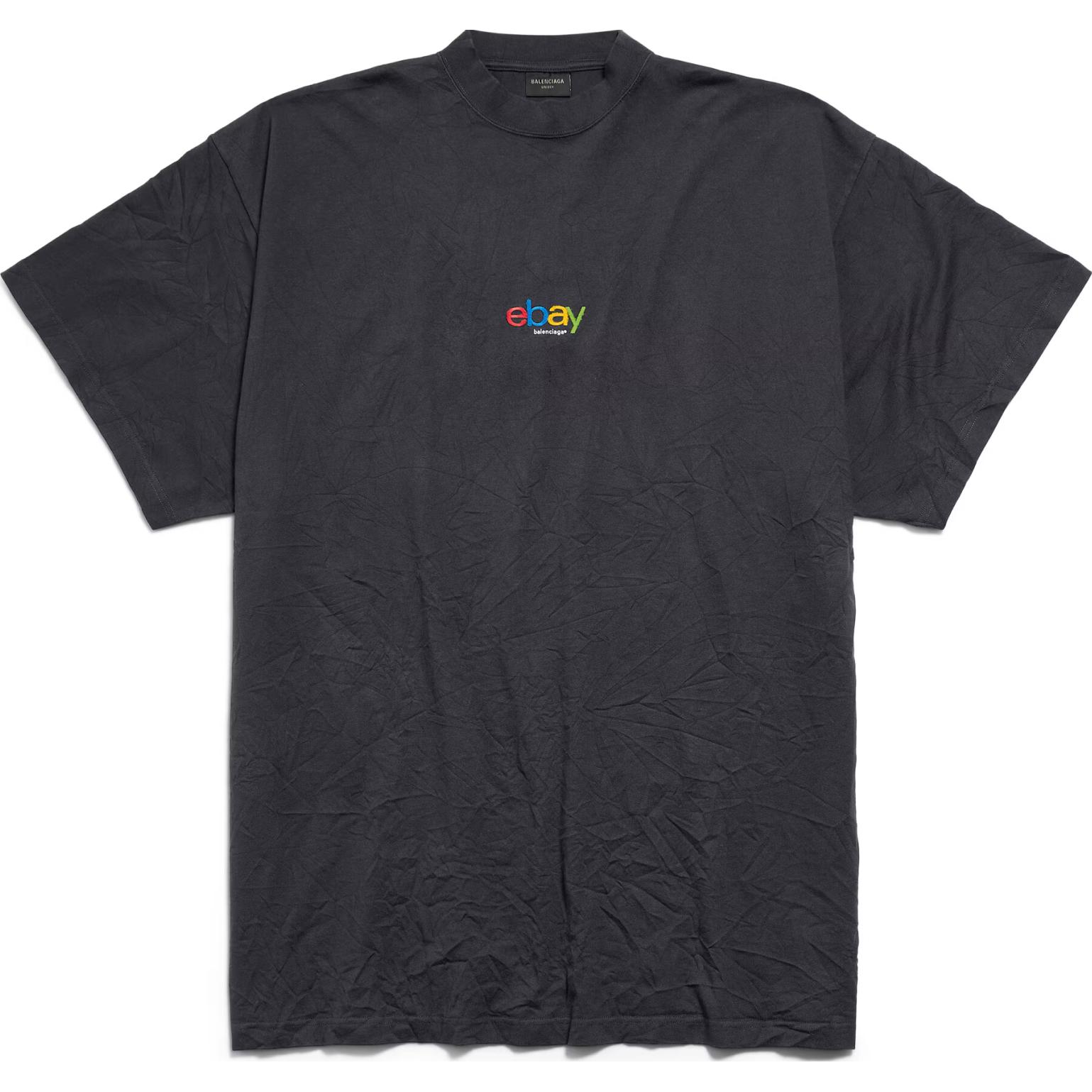 Balenciaga Letter Print Oversized Unisex Black T-Shirt. 787349TRVE81055 圖 2