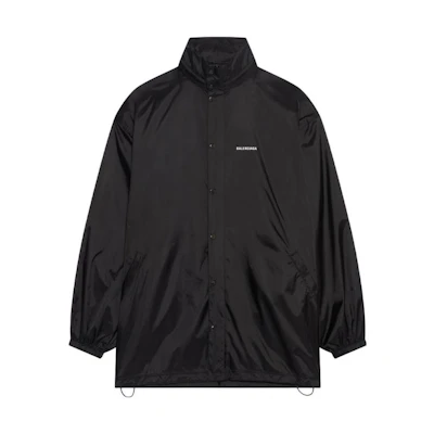 Balenciaga Letter Print Single-Breasted Jacket Black Unisex Loose Fit 681428TIO541000