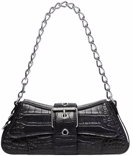 balenciaga-lindsay-shoulder-bag-small-crocodile-embossed-black