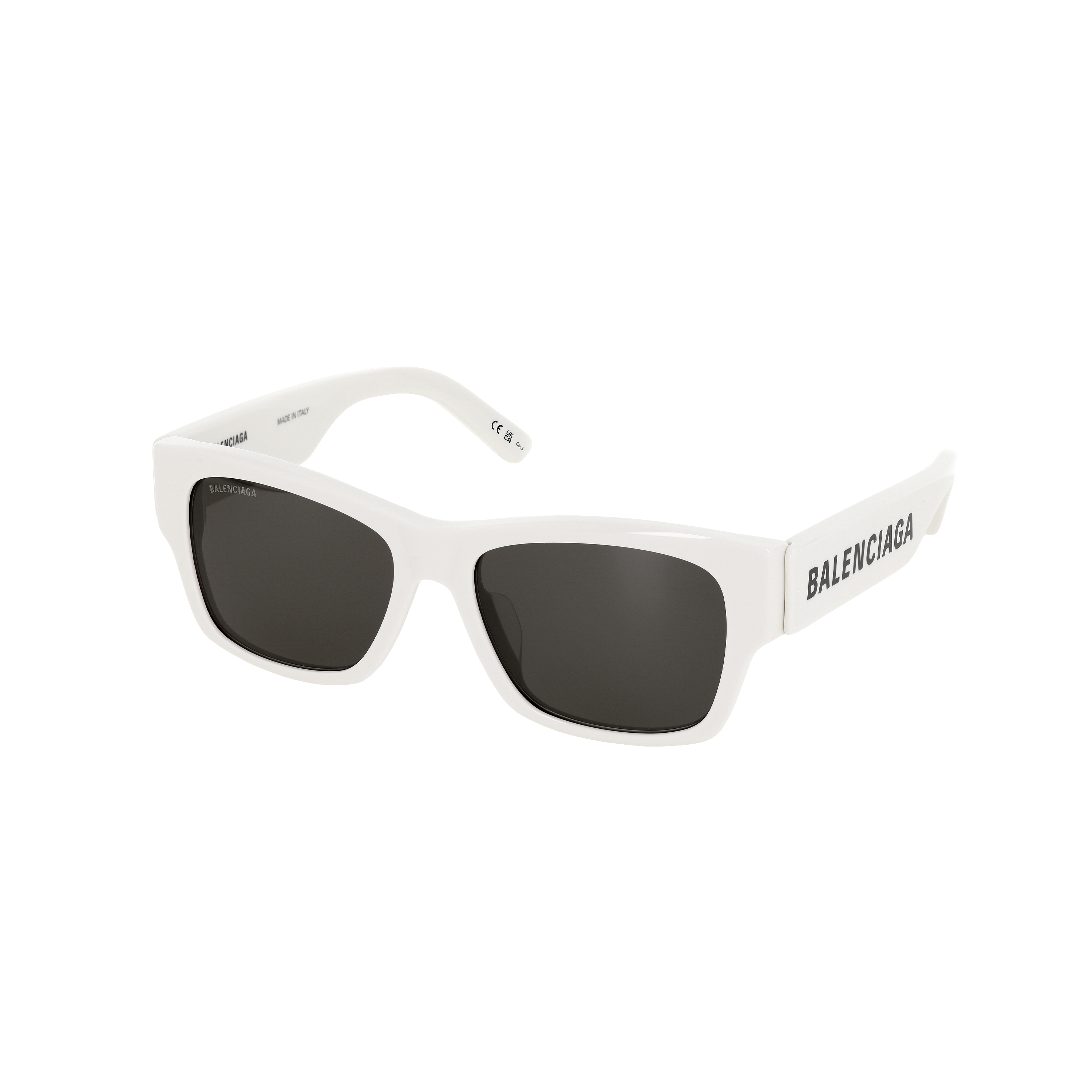 Balenciaga Logo Angular White Sunglasses Unisex Couple Style Eyewear BB0262SA-003