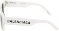 Shop Balenciaga 角度徽標白色太陽眼鏡 情侶款式 男女通用 BB0262SA-003