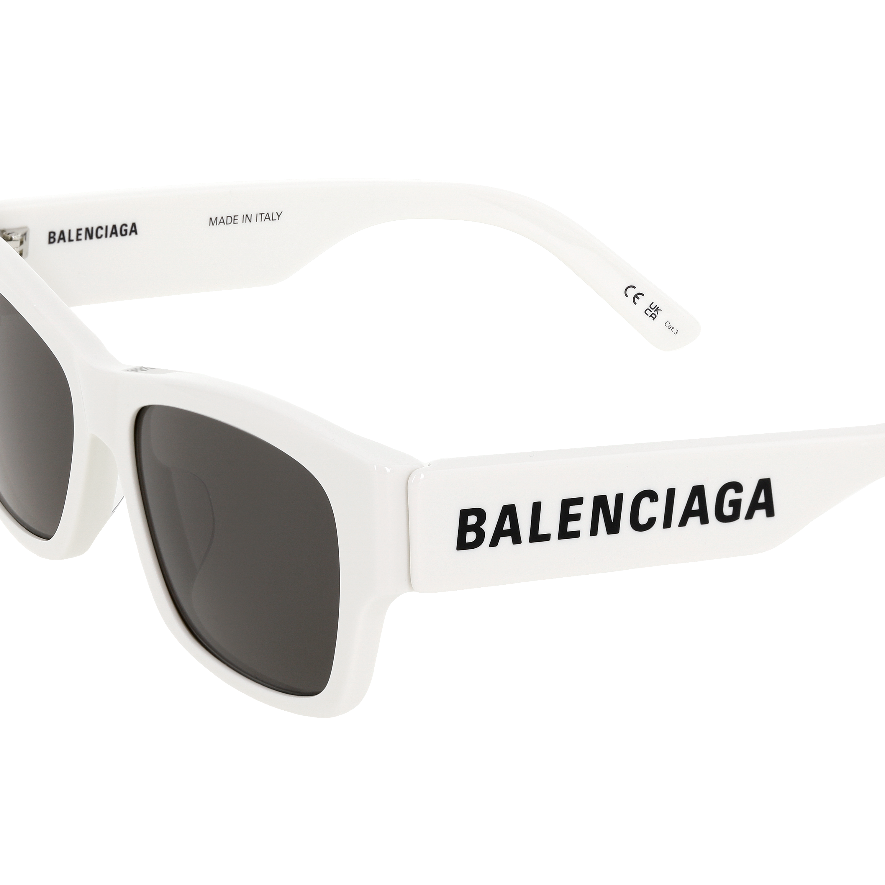 Details for Balenciaga 角度徽標白色太陽眼鏡 情侶款式 男女通用 BB0262SA-003