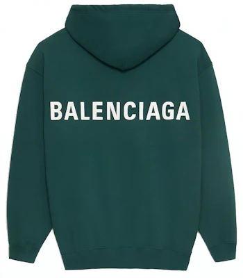 Balenciaga Logo Back Print Green Hoodie Relaxed Fit 570811THV793230 Order Balenciaga Logo Back Print Green Hoodie Relaxed Fit 570811THV793230