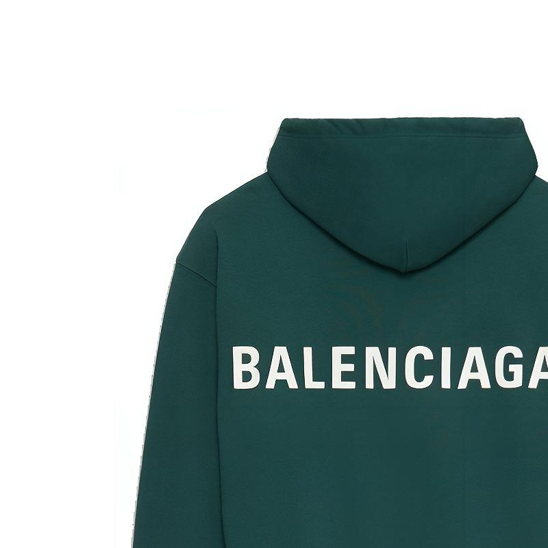 Sizing Balenciaga Logo Back Print Green Hoodie Relaxed Fit 570811THV793230