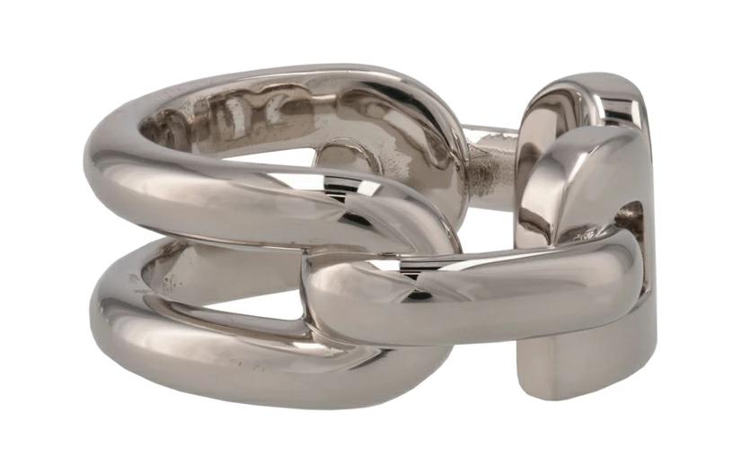 Shop 巴黎世家男士银色标志黄铜戒指 748177TZ99S0926