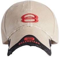 Balenciaga Logo Cap Beige Men Cotton Polyester Baseball Hat. 808790410B22874 Balenciaga Logo Cap Beige Men Cotton Polyester Baseball Hat. 808790410B22874