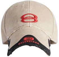 Order Balenciaga Logo Cap Beige Men Cotton Polyester Baseball Hat. 808790410B22874