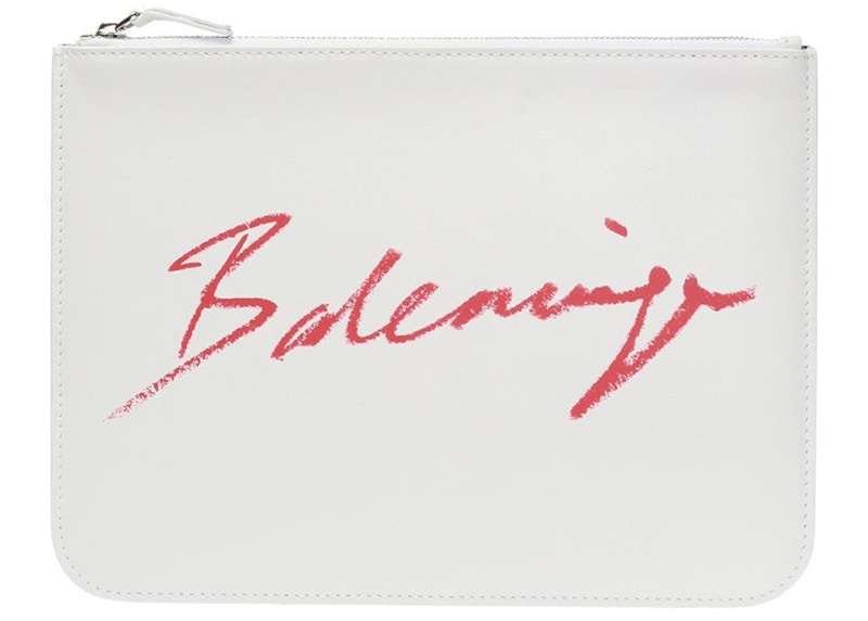 Buy Balenciaga Logo Clutch White