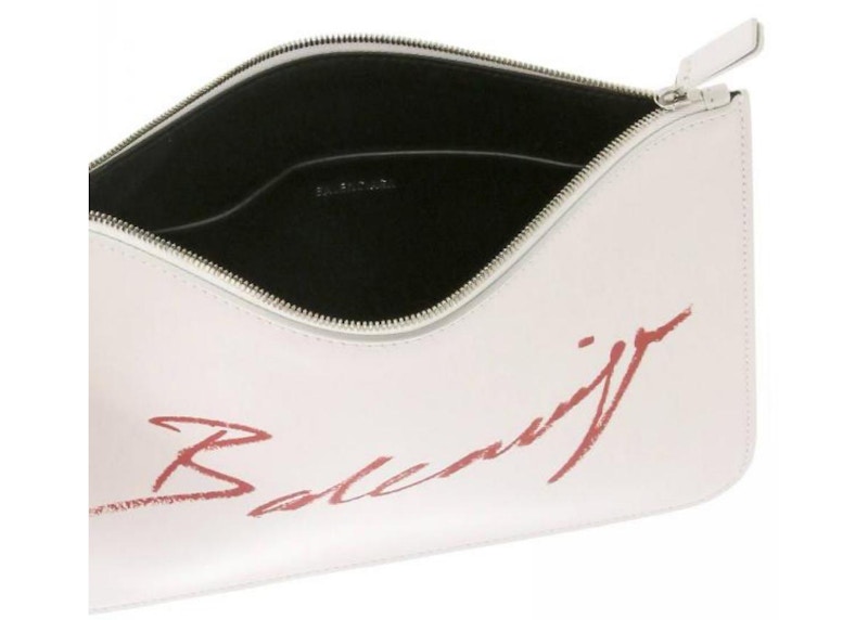 Lookbook Balenciaga Logo Clutch White