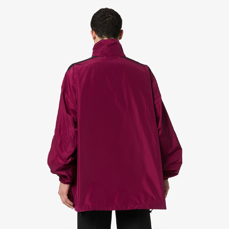 Shop Balenciaga Jaket Track Pria Logo Colorblock Warna Merah Tua - Fit Santai 534317TYD365061