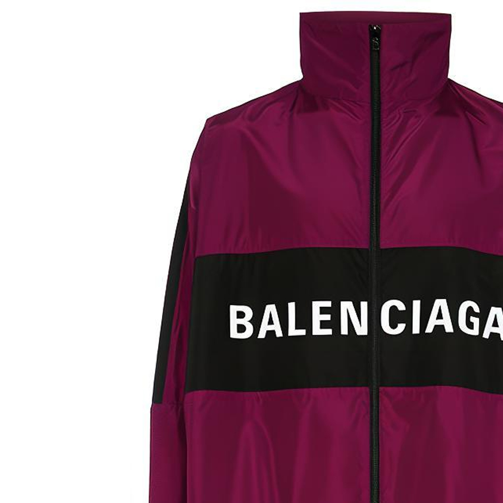 Details for Balenciaga Jaket Track Pria Logo Colorblock Warna Merah Tua - Fit Santai 534317TYD365061