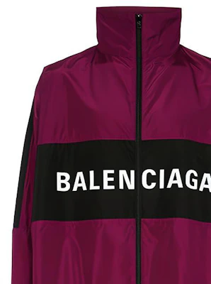 Balenciaga Jaket Track Pria Logo Colorblock Warna Merah Tua - Fit Santai 534317TYD365061 Details for Balenciaga Jaket Track Pria Logo Colorblock Warna Merah Tua - Fit Santai 534317TYD365061