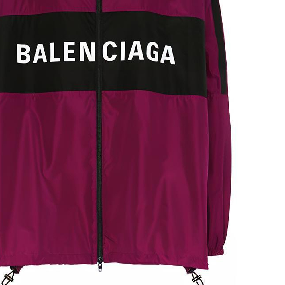 Sizing Balenciaga Jaket Track Pria Logo Colorblock Warna Merah Tua - Fit Santai 534317TYD365061
