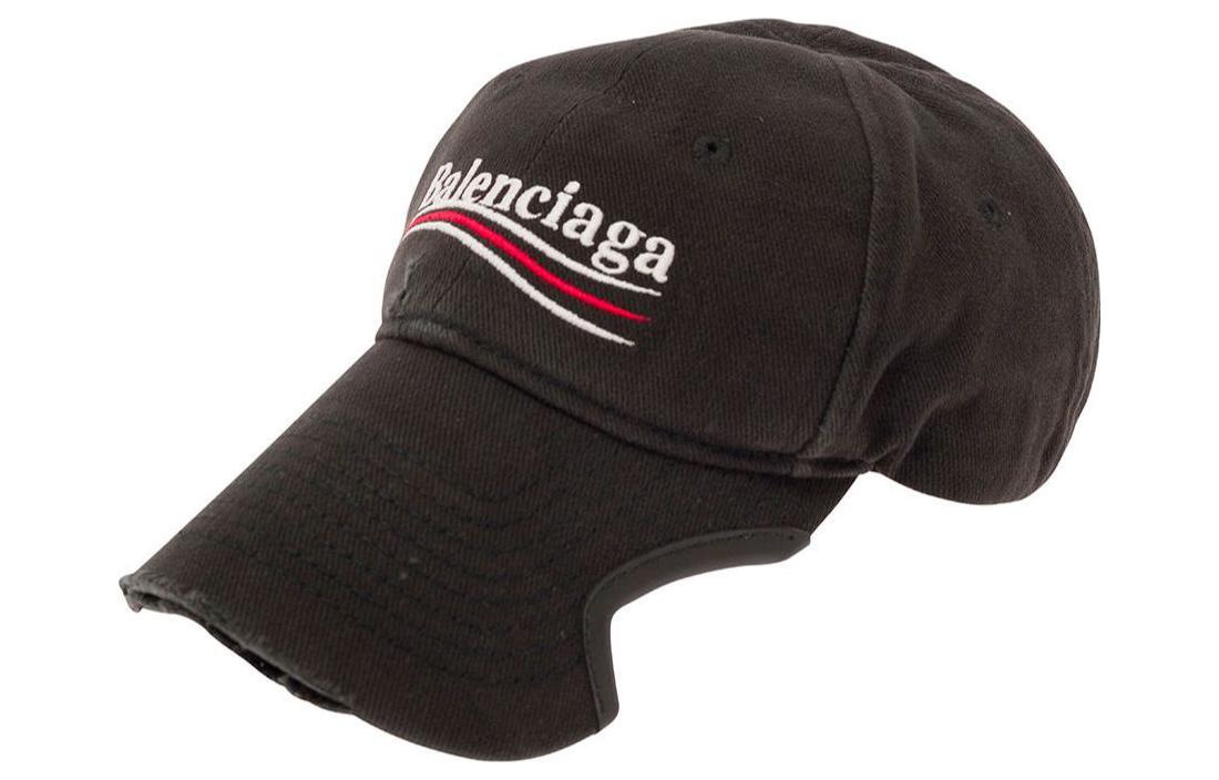 Lookbook Balenciaga Logo Cotton Baseball Cap Black 766861410B21077