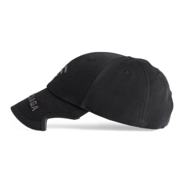 Balenciaga Logo Cotton Cap Black Mens 788756410B2