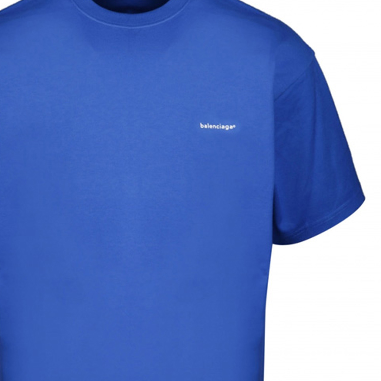 Balenciaga Logo Crew Neck T-Shirt Regular Fit Blue. 556150TBV438077 圖 9