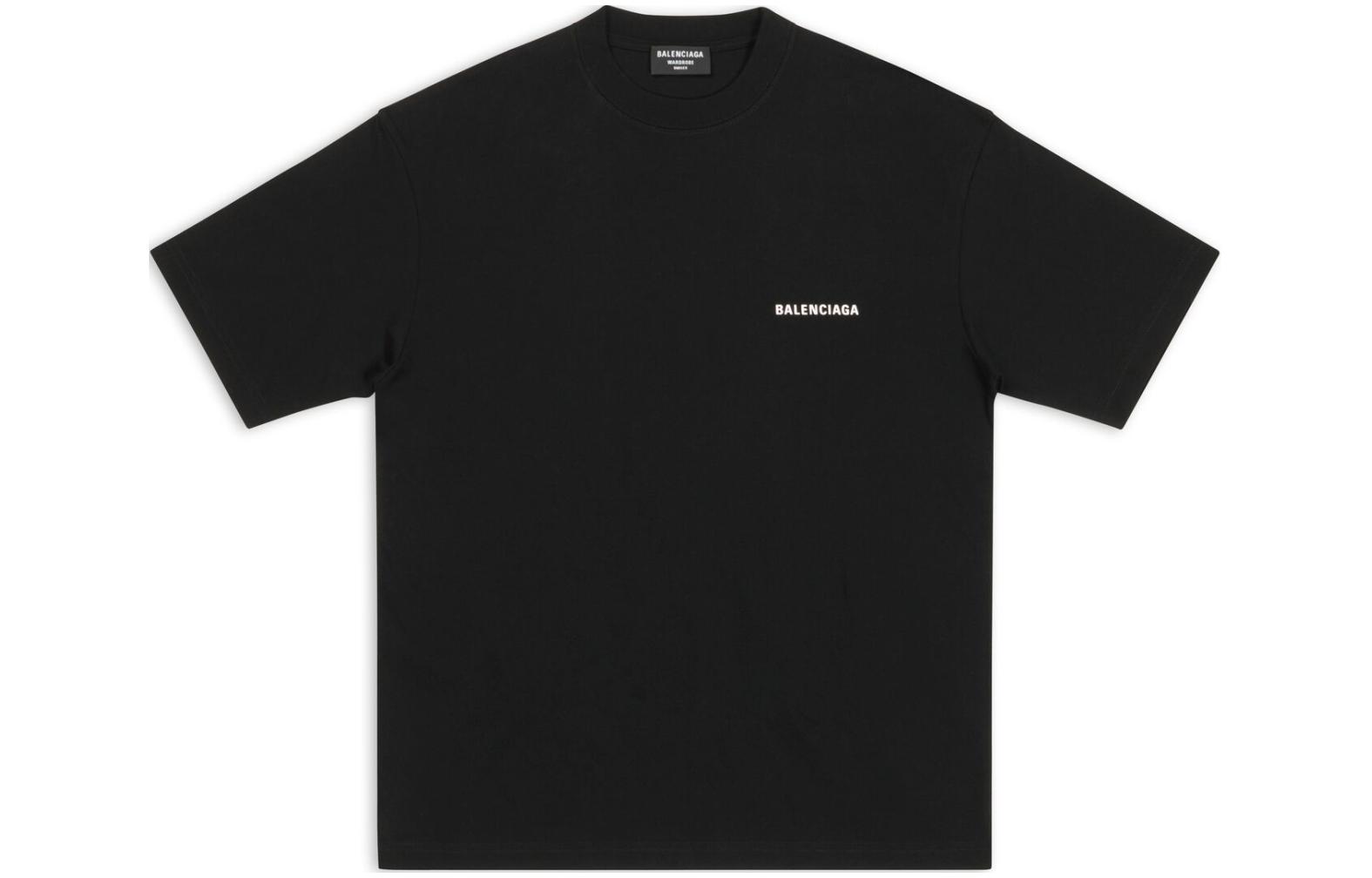 Order Balenciaga 標誌常規版型黑色T恤 612966TMVF41070