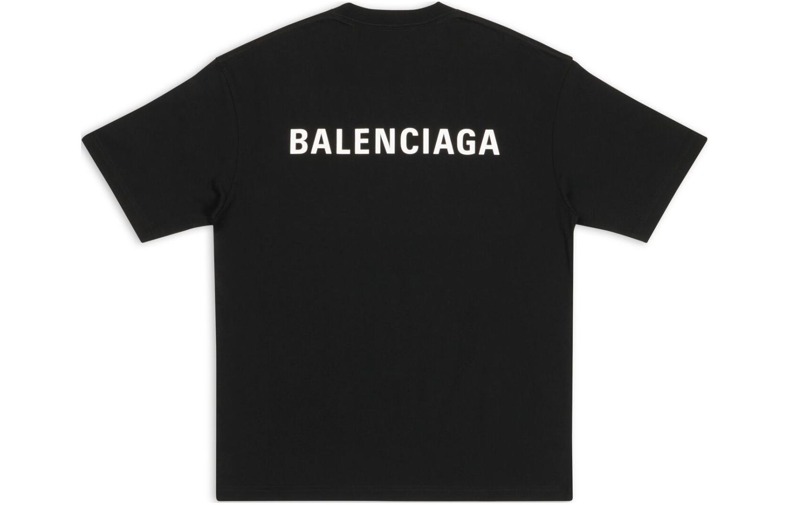 Lookbook Balenciaga 標誌常規版型黑色T恤 612966TMVF41070