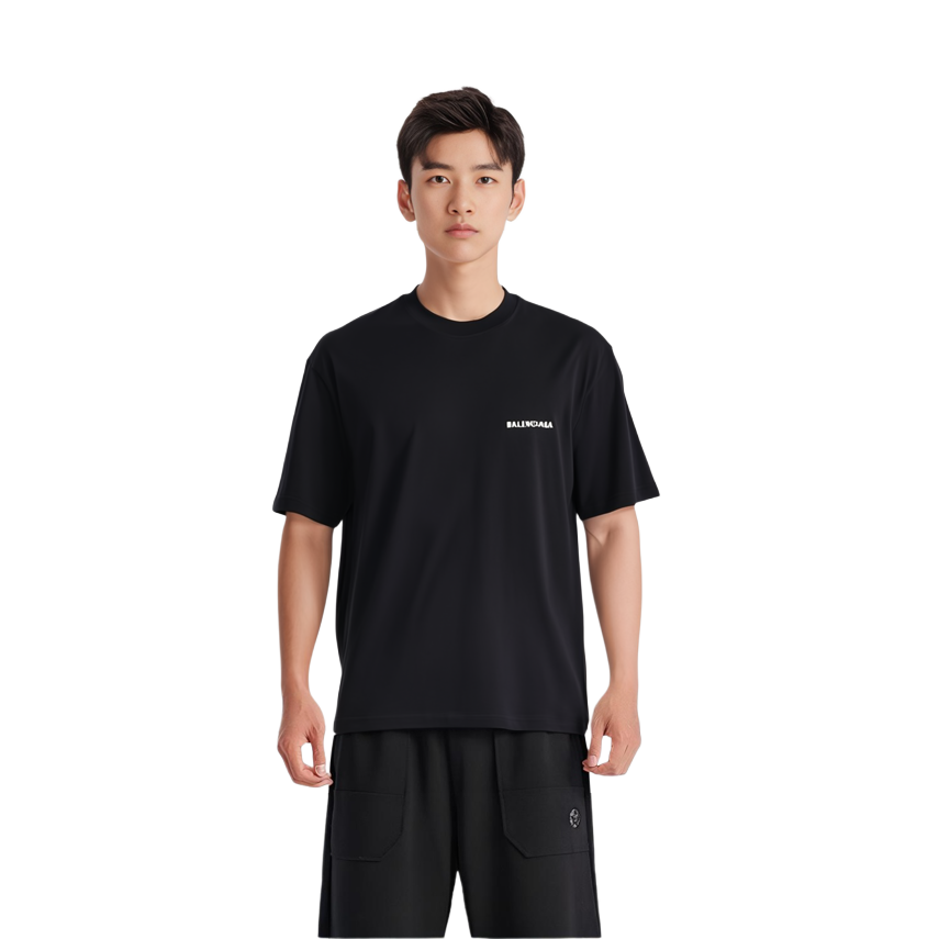 Details for Balenciaga 標誌常規版型黑色T恤 612966TMVF41070