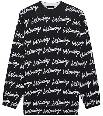 Balenciaga 羊毛標誌圓領毛衣 黑色 625984T31841070 Buy Balenciaga 羊毛標誌圓領毛衣 黑色 625984T31841070