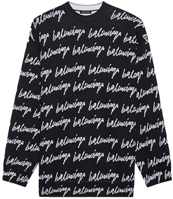 Balenciaga 羊毛標誌圓領毛衣 黑色 625984T31841070 Order Balenciaga 羊毛標誌圓領毛衣 黑色 625984T31841070