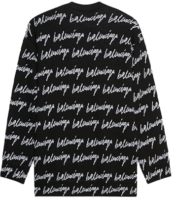 Balenciaga 羊毛標誌圓領毛衣 黑色 625984T31841070 Lookbook Balenciaga 羊毛標誌圓領毛衣 黑色 625984T31841070