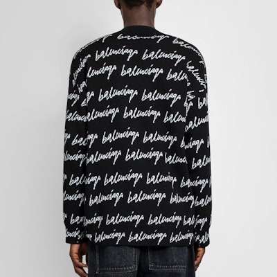 Balenciaga 羊毛標誌圓領毛衣 黑色 625984T31841070 Purchase Balenciaga 羊毛標誌圓領毛衣 黑色 625984T31841070