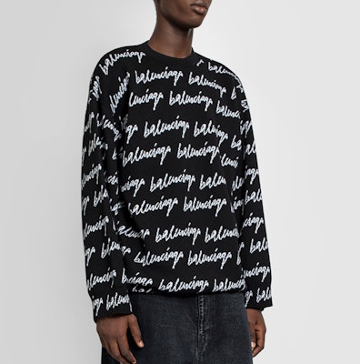 Balenciaga 羊毛標誌圓領毛衣 黑色 625984T31841070 Details for Balenciaga 羊毛標誌圓領毛衣 黑色 625984T31841070