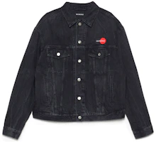 Balenciaga Logo Denim Jacket Washed Black 620730TBP473366 Balenciaga Logo Denim Jacket Washed Black 620730TBP473366