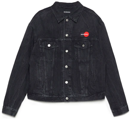 Balenciaga Logo Denim Jacket Washed Black 620730TBP473366 Buy Balenciaga Logo Denim Jacket Washed Black 620730TBP473366