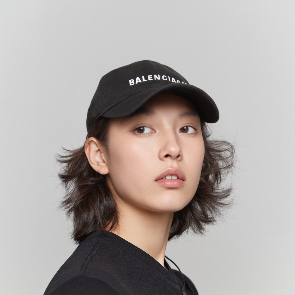 Details for Topi Balenciaga Logo Hitam Kapas Unisex Boleh Laras Fesyen. 782787 410B2 1077