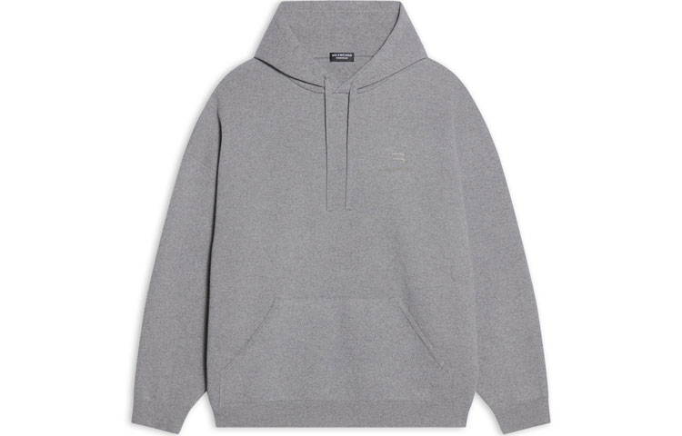 Balenciaga Logo Drawstring Hoodie Regular Fit Grey 675300T41201013