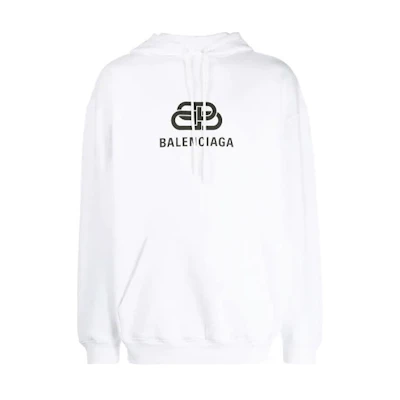Balenciaga Logo Drawstring Hoodie Unisex White 578138TVE199044