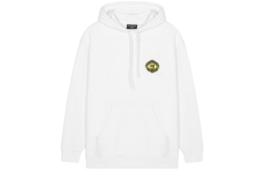 Balenciaga Logo Drawstring Hoodie White - 600583TLV609000