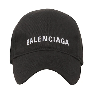 Balenciaga Logo Embroidered Black Cotton Baseball Cap Unisex 529192310B21077
