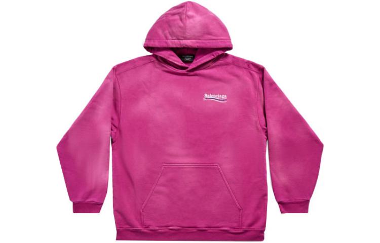 Balenciaga Logo Embroidered Hoodie Regular Fit in Pink 600583TKVI95282