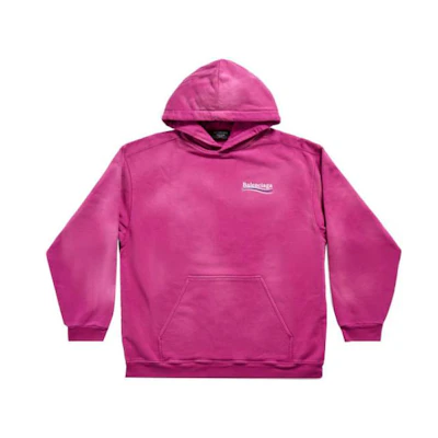 Balenciaga Logo Embroidered Hoodie Regular Fit in Pink 600583TKVI95282