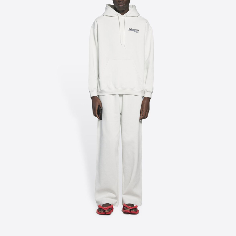 Balenciaga Logo Embroidered Hoodie White Fashionable Sweatshirt. 600583TKVI99084 圖 5