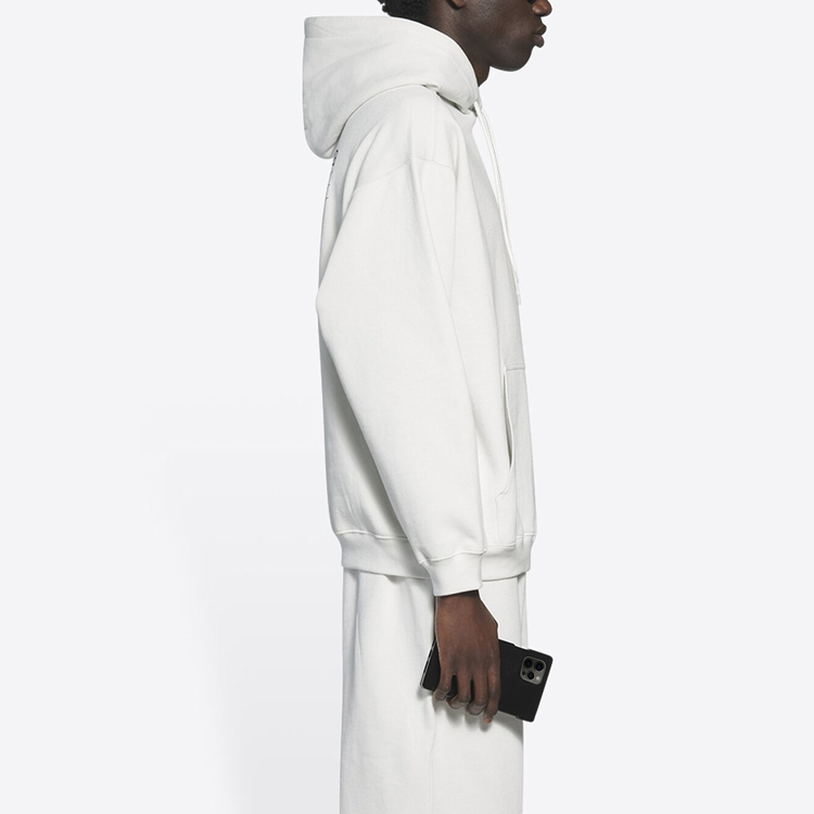 Balenciaga Logo Embroidered Hoodie White Fashionable Sweatshirt. 600583TKVI99084 圖 6