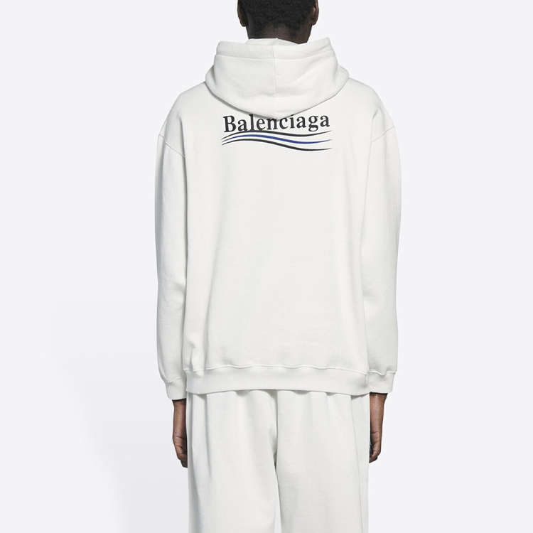 Balenciaga Logo Embroidered Hoodie White Fashionable Sweatshirt. 600583TKVI99084 圖 8