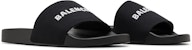 Selipar Kolam Balenciaga Logo Sulam 'Hitam Putih' 695557-W1S9C-1090