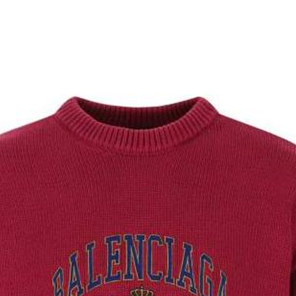 Details for Balenciaga Logo Embroidered Red Crewneck Pullover Sweater 675267T32176164