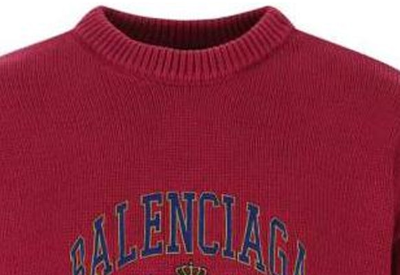 Balenciaga Logo Embroidered Red Crewneck Pullover Sweater 675267T32176164 Details for Balenciaga Logo Embroidered Red Crewneck Pullover Sweater 675267T32176164