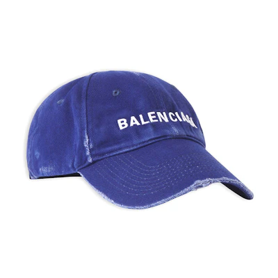 Balenciaga Logo Embroidered Washed Blue Cap Unisex. 5907584A9B9-4077