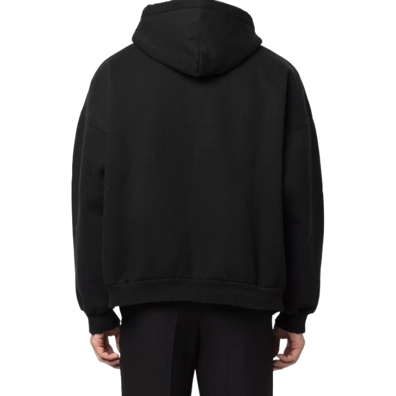 Balenciaga Logo Embroidered Zip-up Sweatshirt Unisex Black 674719TLVH81070 圖 5