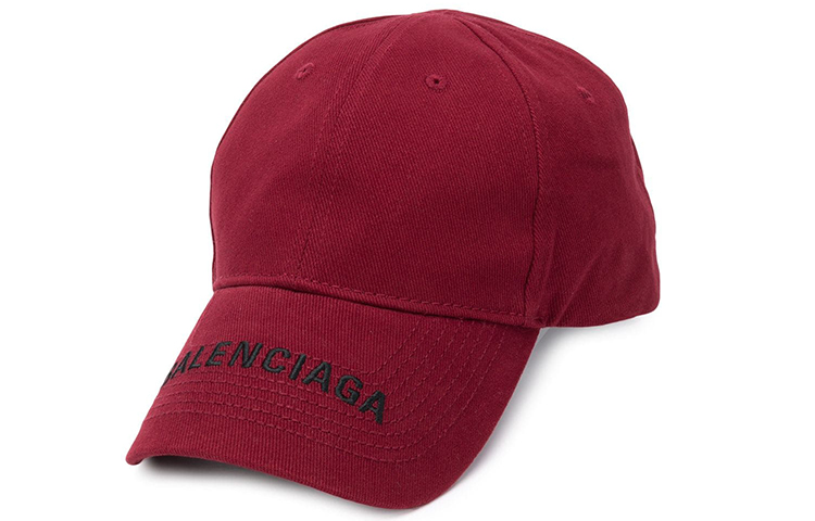 Balenciaga Logo Embroidery Cotton Baseball Cap Unisex Burgundy 541400410B7